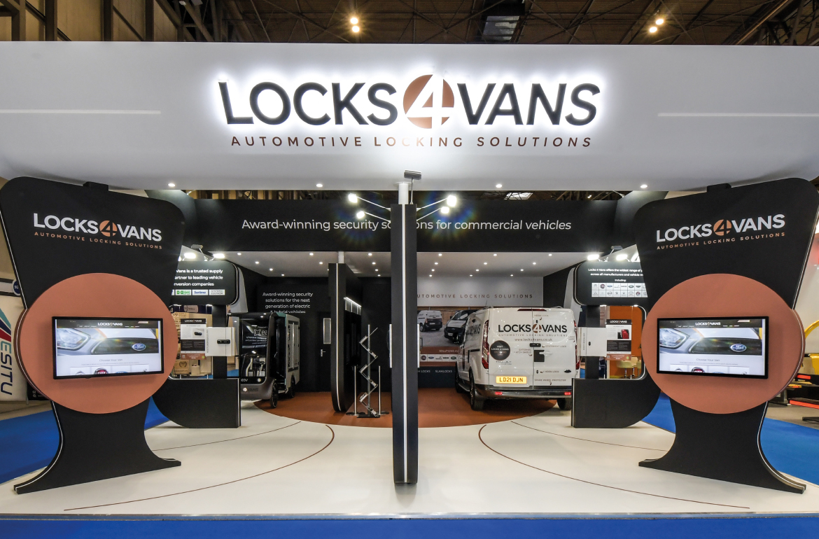 Locks 4 Vans exhibition stand design featuring branded graphics created by Dunstar Creative