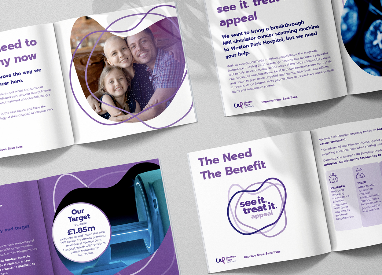 Weston Park Cancer Charity See It, Treat It brochure designed by Dunstar Creative