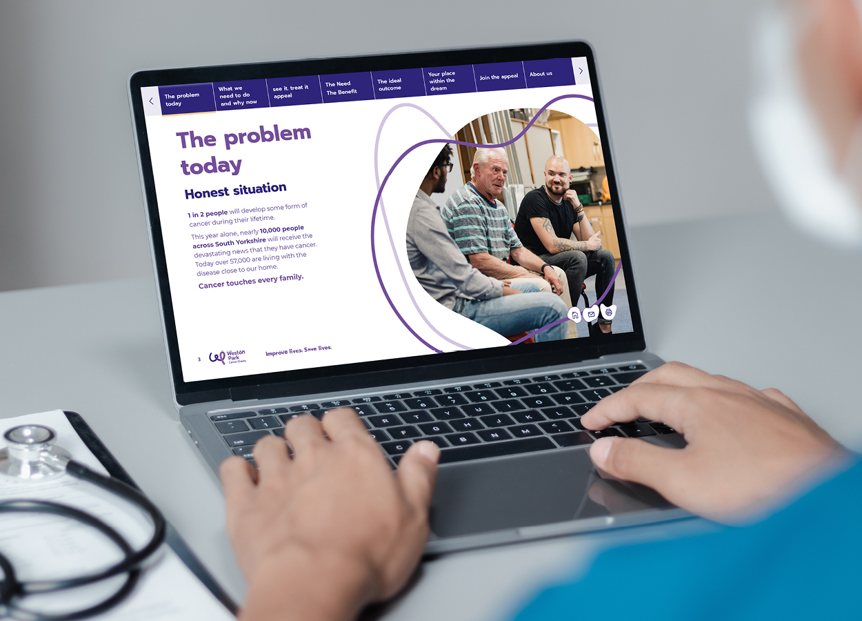 Weston Park Cancer Charity digital campaign graphics created by Dunstar Creative