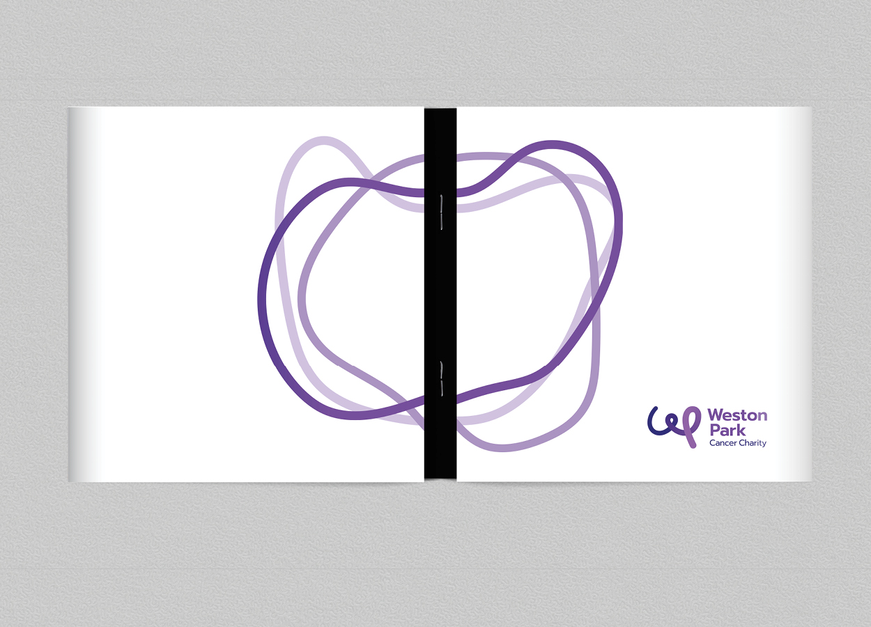 Weston Park Cancer Charity gatefold brochure design showing cancer treatment information