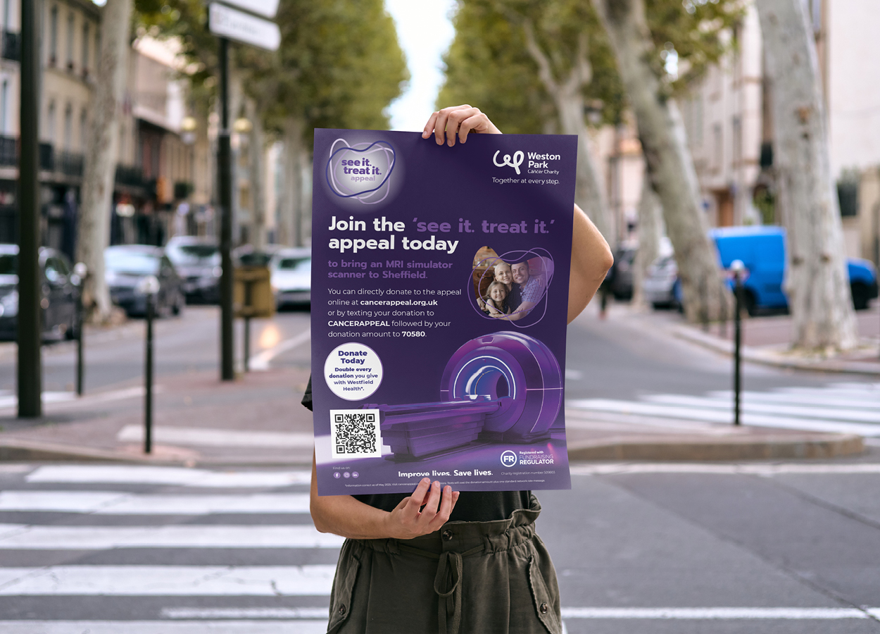 Weston Park Cancer Charity fundraising poster designed by Dunstar Creative