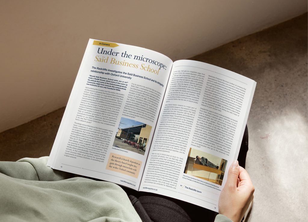 Magazine mockup highlighting design and layout details