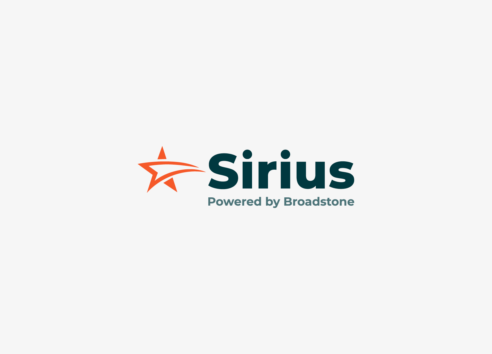 Sirius logo identity design for Broadstone displayed on a light background