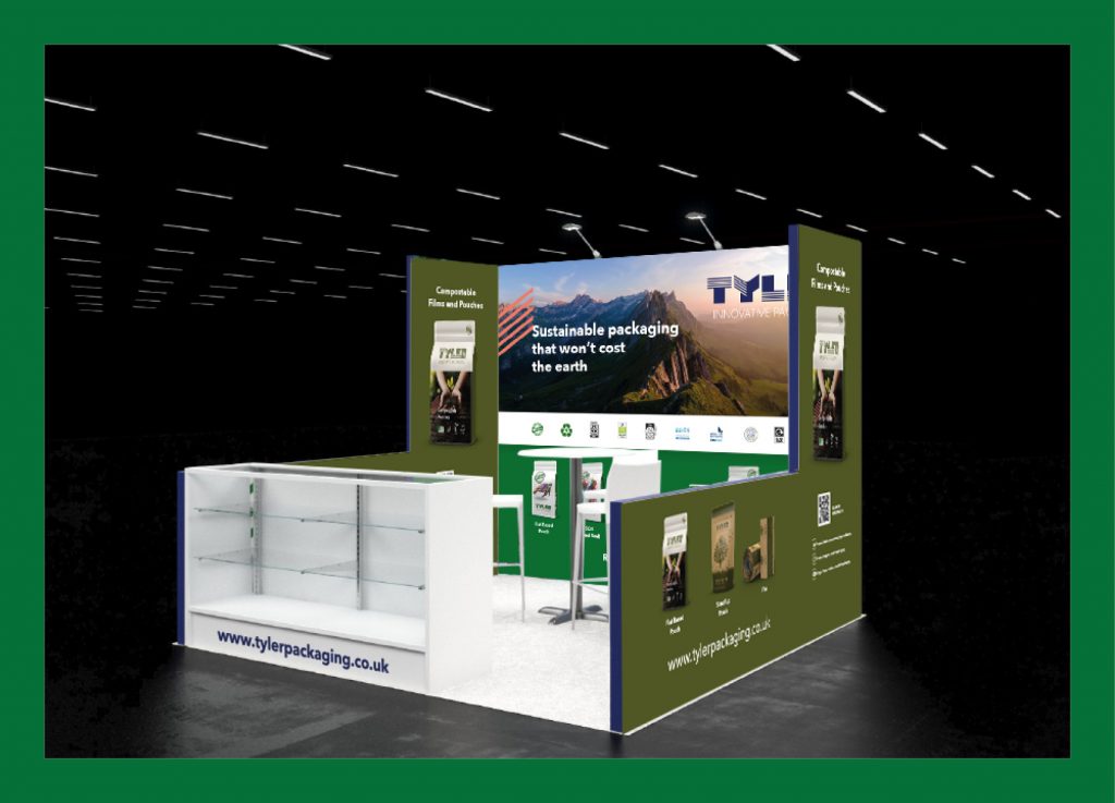 Large-scale Expo West exhibition graphics for Tyler Packaging by Dunstar Creative