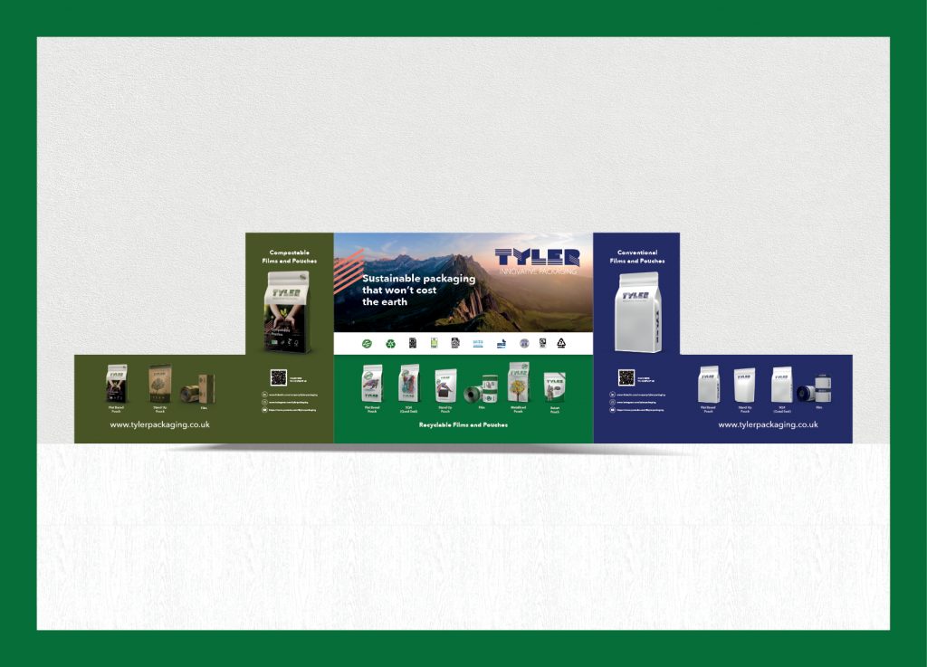 Tyler Packaging Expo West booth graphics designed by Dunstar Creative to capture attention