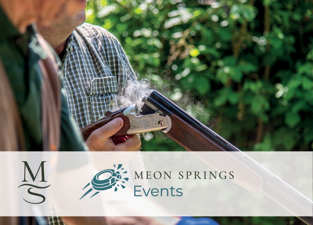Clay shooting at Meon Springs with the Meon Springs Events sub-brand identity